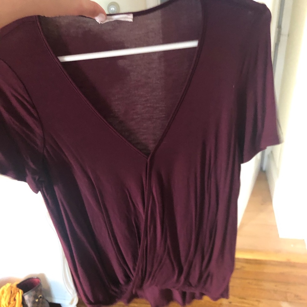 Maroon surplice T-shirt